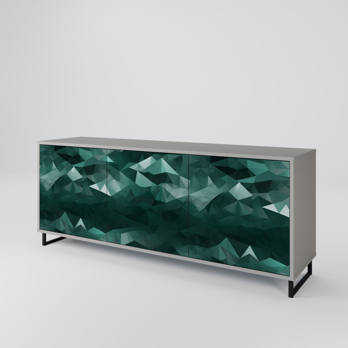POLYGONAL FLOATING Skänk med tre dörrar