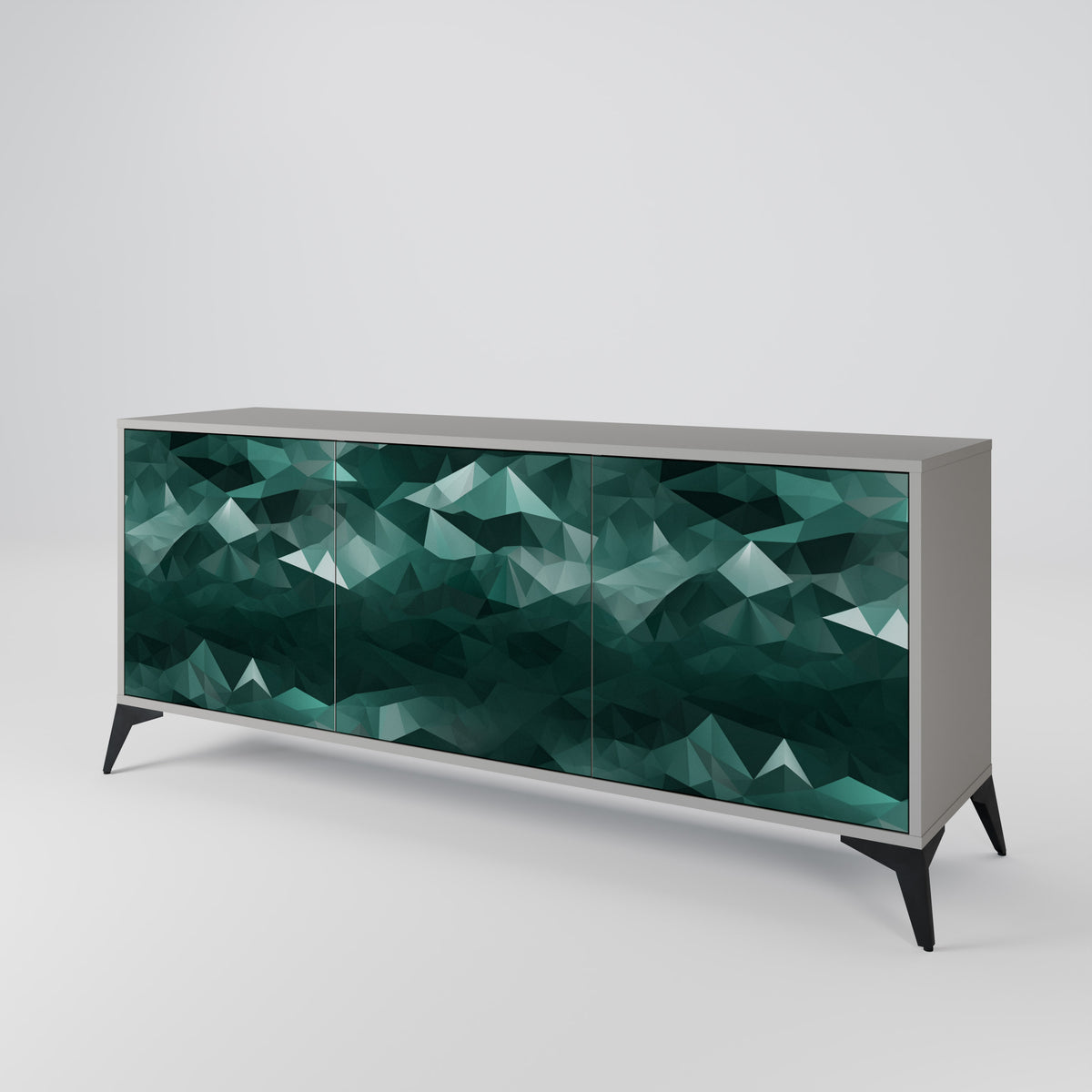 POLYGONAL FLOATING Skänk med tre dörrar
