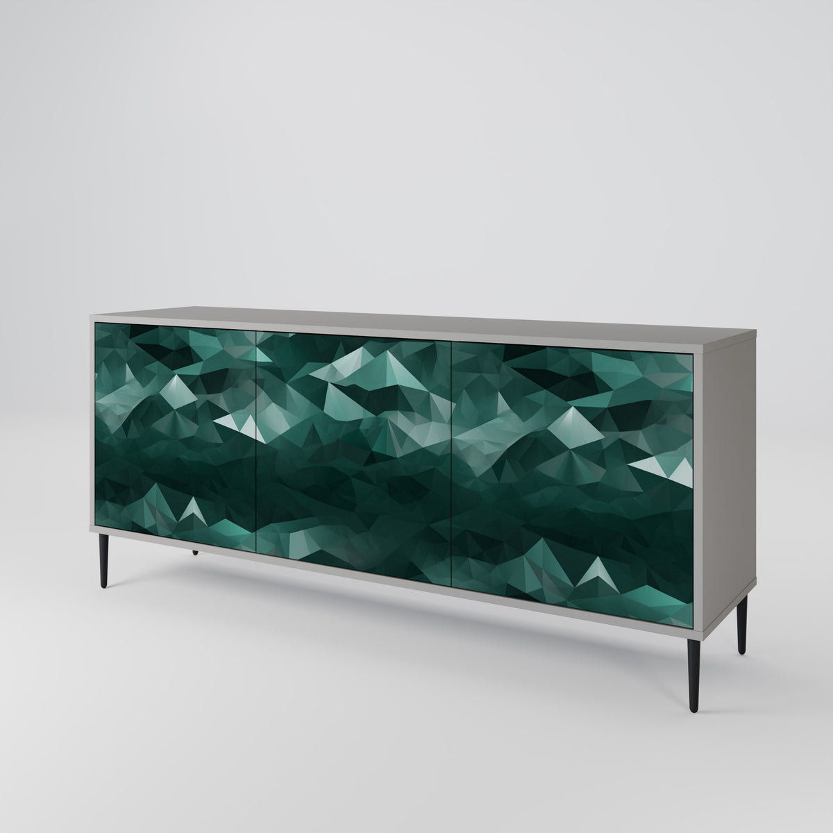 POLYGONAL FLOATING Skänk med tre dörrar