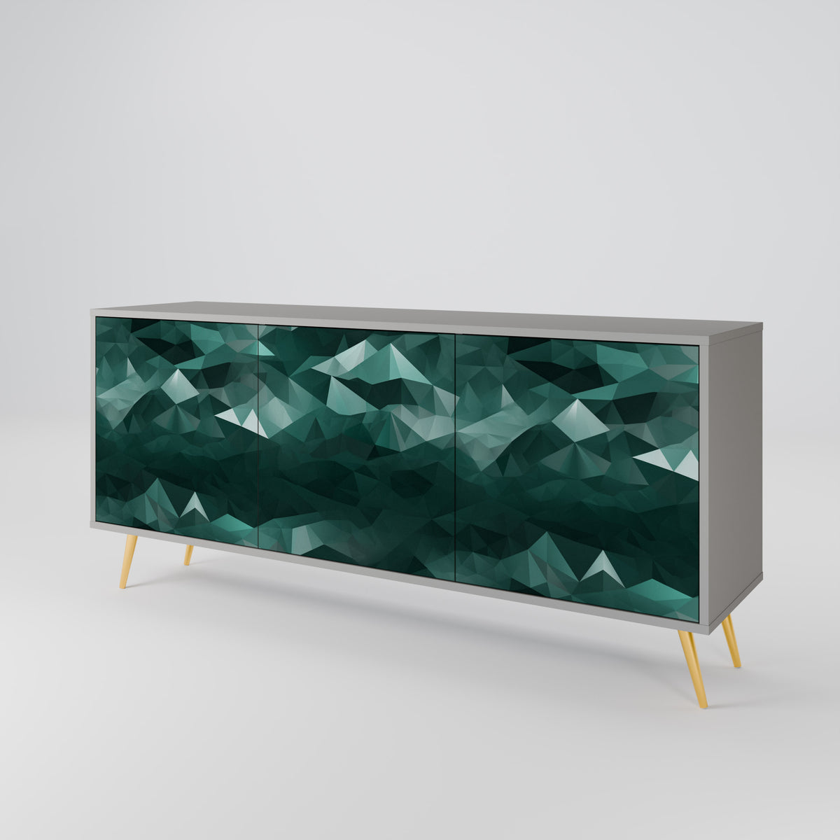POLYGONAL FLOATING Skänk med tre dörrar