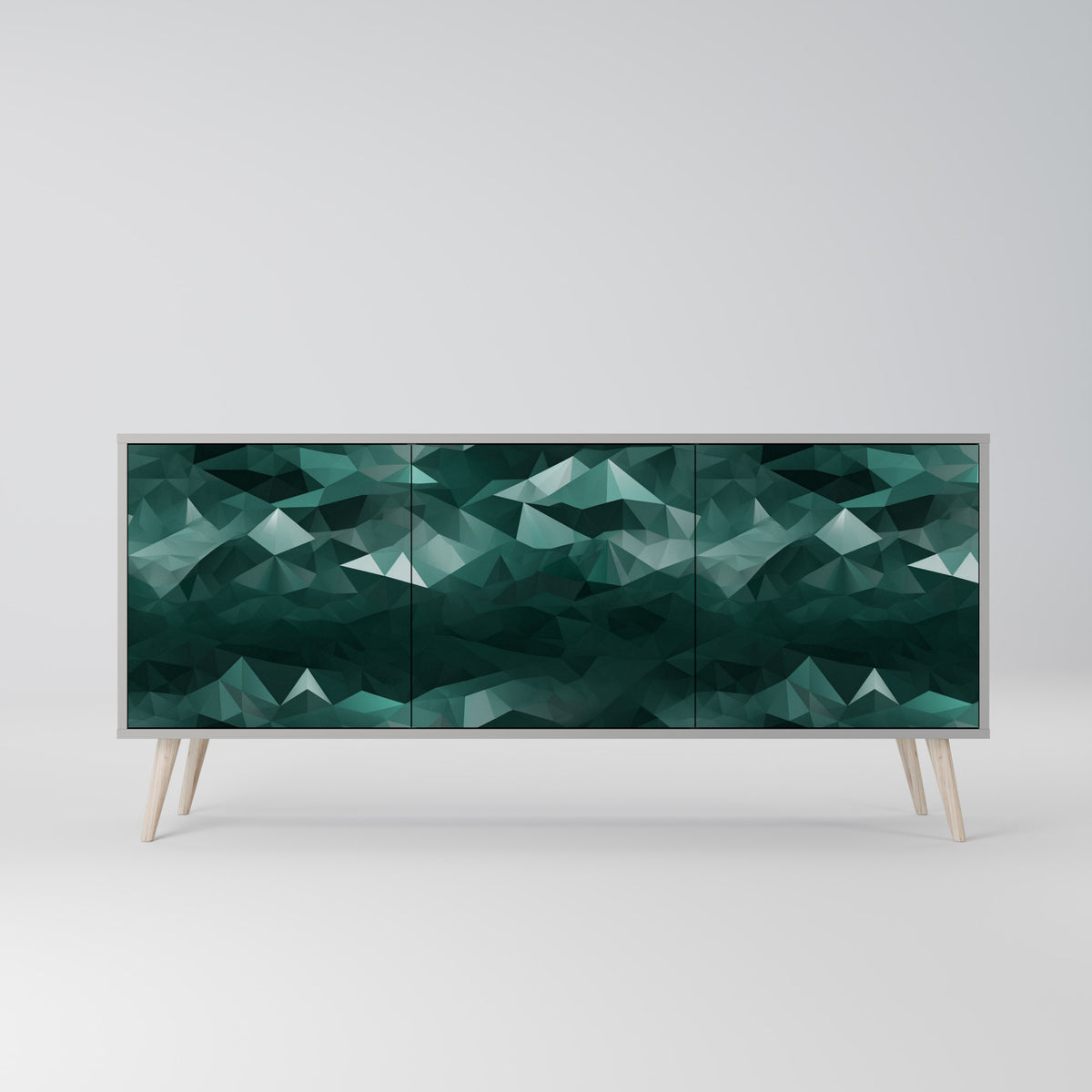 POLYGONAL FLOATING Skänk med tre dörrar