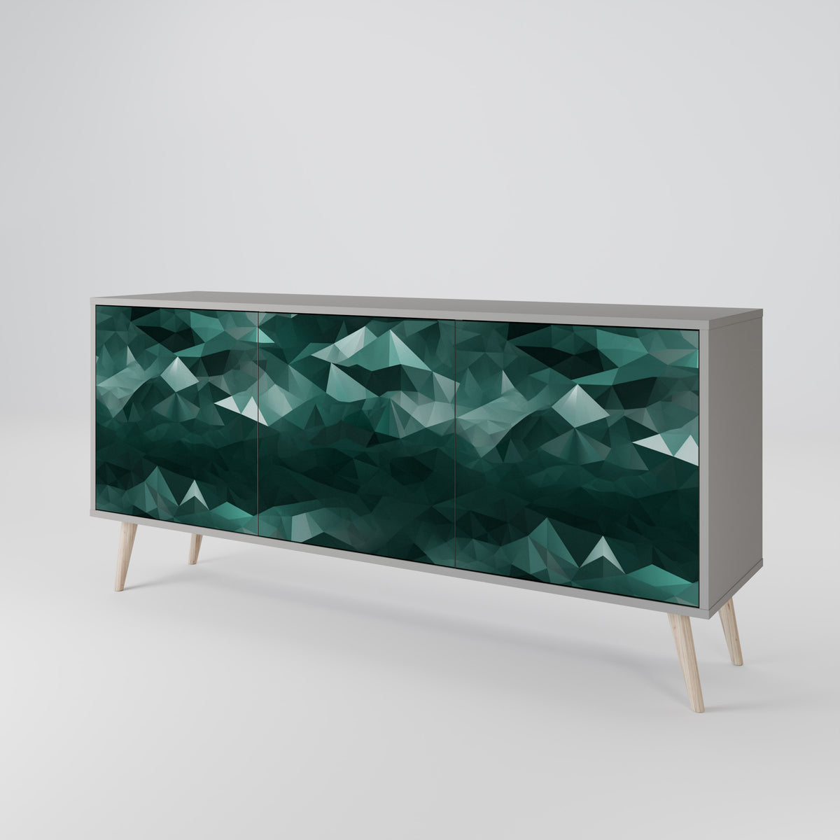 POLYGONAL FLOATING Skänk med tre dörrar