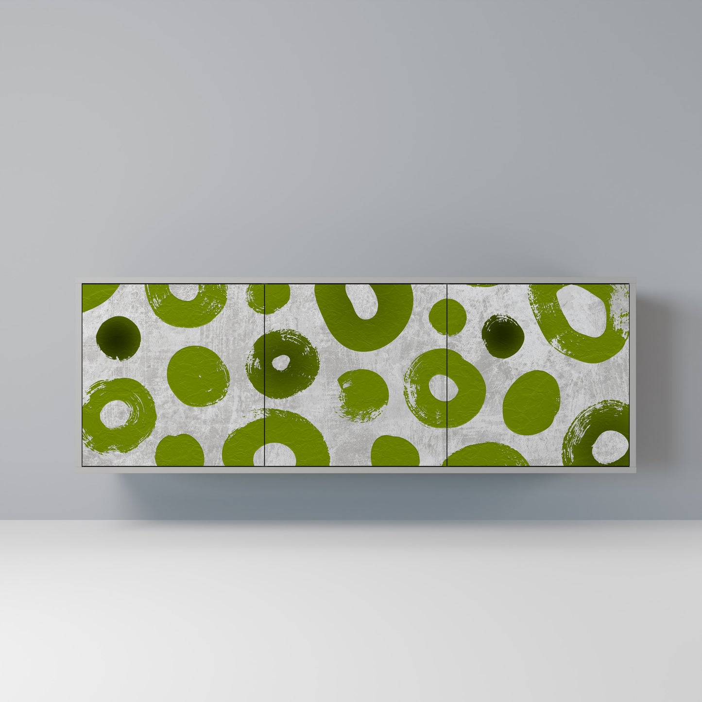 GREEN RHAPSODY 3-dörrars skänk i grå finish