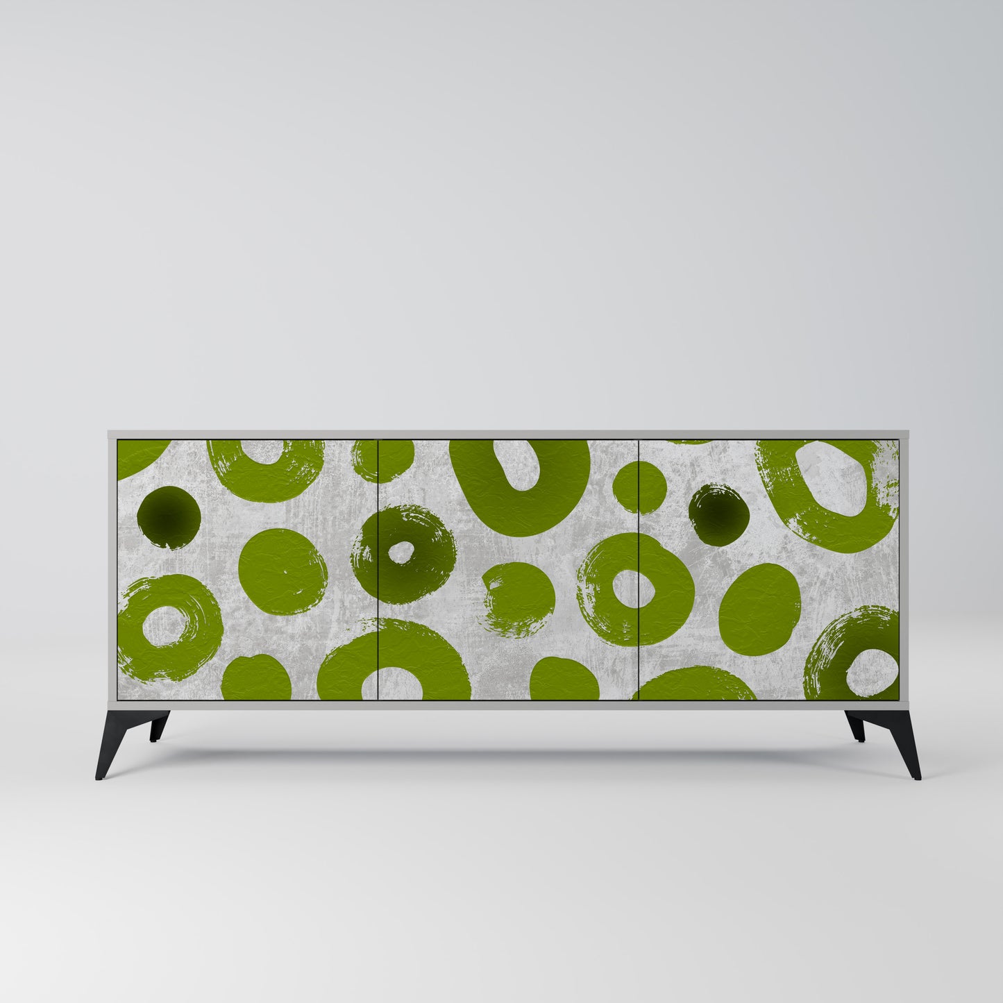 GREEN RHAPSODY 3-dörrars skänk i grå finish