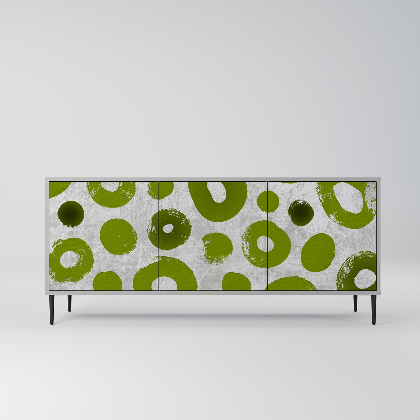 GREEN RHAPSODY 3-dörrars skänk i grå finish