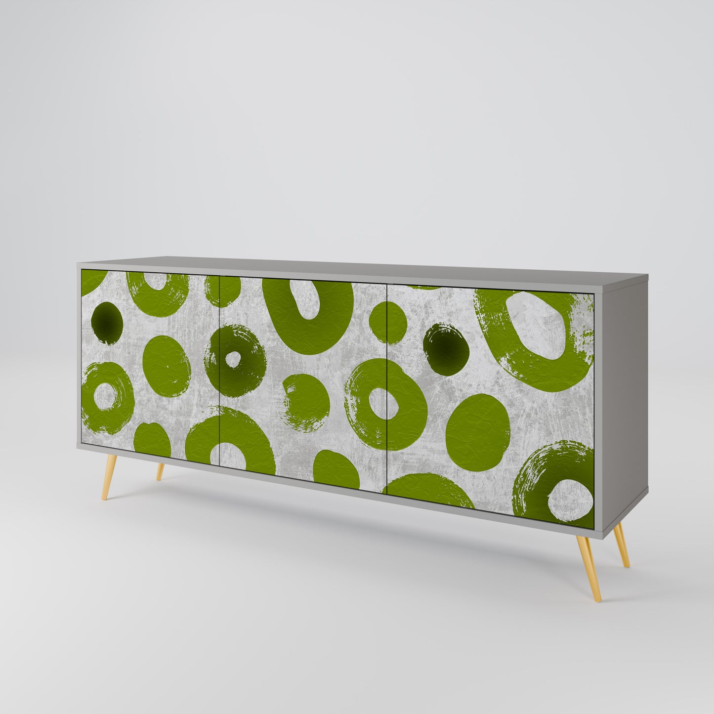 GREEN RHAPSODY 3-dörrars skänk i grå finish