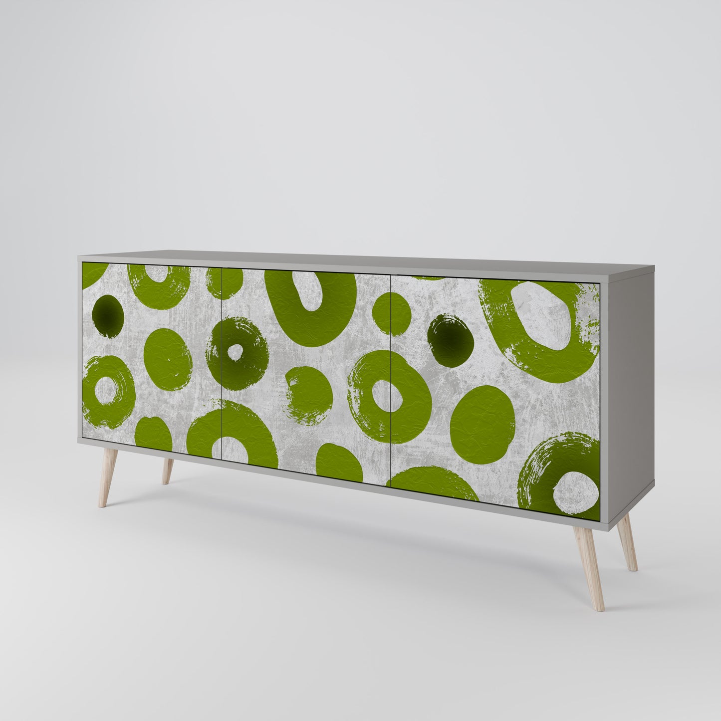 GREEN RHAPSODY 3-dörrars skänk i grå finish