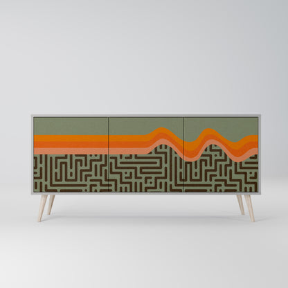 SIMPLE SOLUTIONS 3-Door Sideboard in Grey Finish