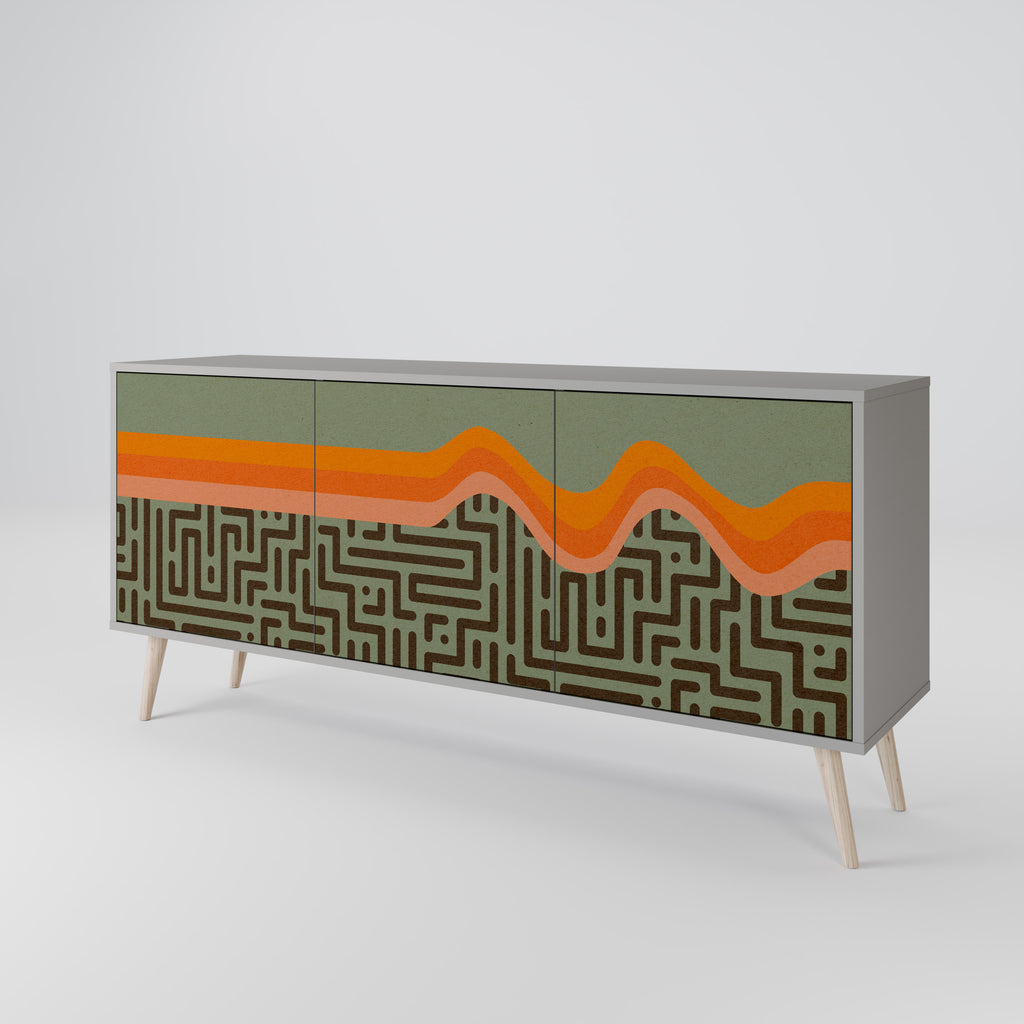 SIMPLE SOLUTIONS 3-Door Sideboard in Grey Finish