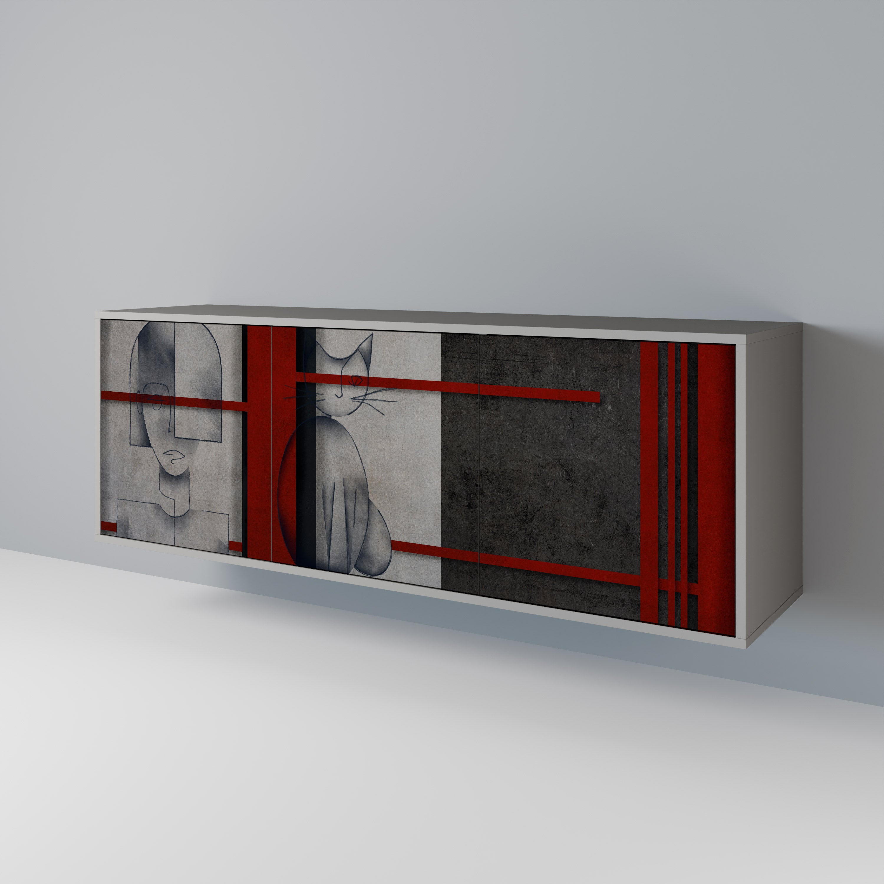 GRAY FIGURES Skänk med tre dörrar