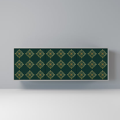 ROYAL MEDALLION 3-dörrars skänk i grå finish