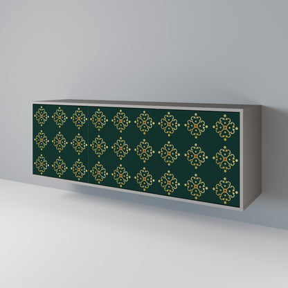 ROYAL MEDALLION 3-dörrars skänk i grå finish