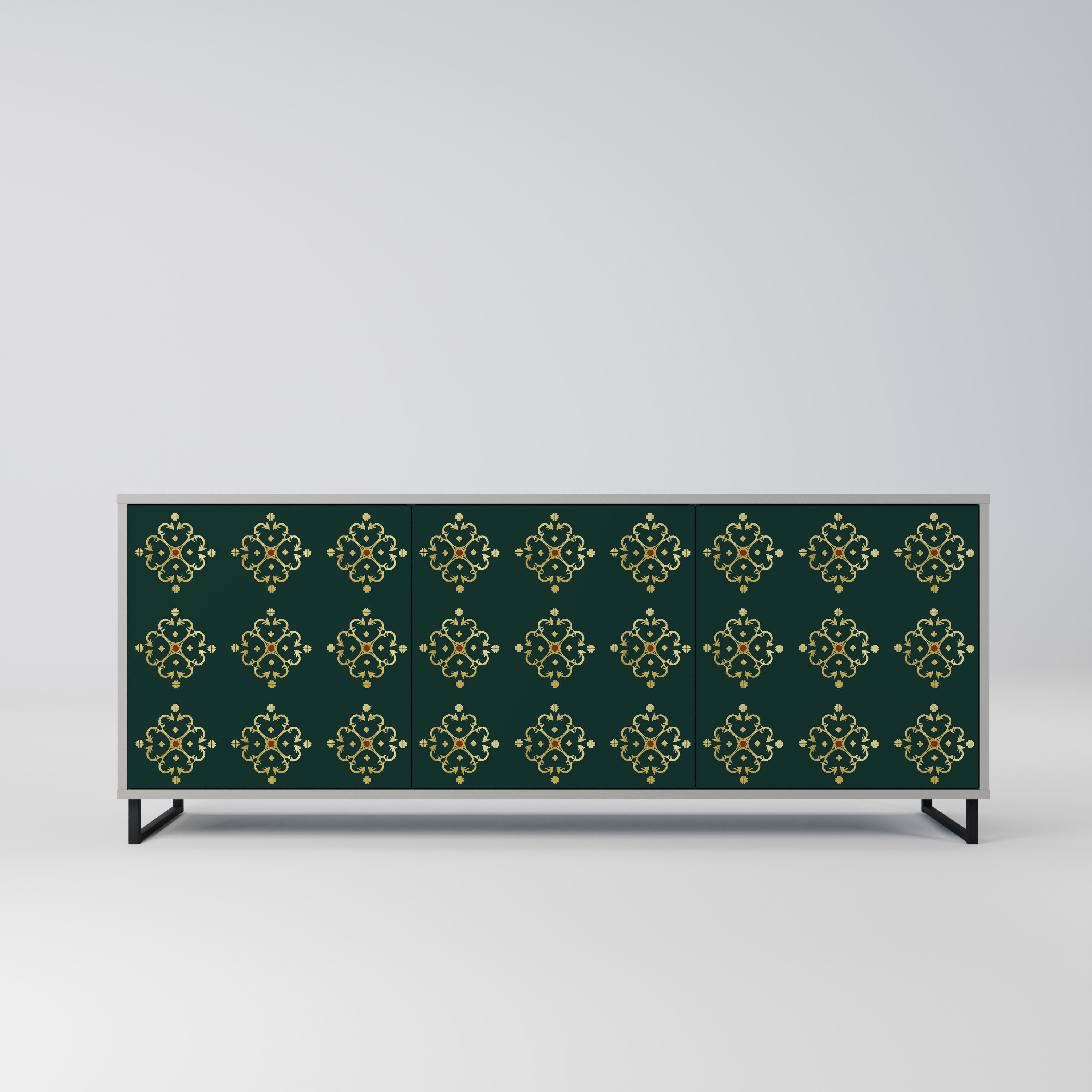 ROYAL MEDALLION 3-Door Sideboard in Grey Finish