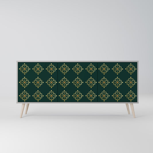 ROYAL MEDALLION 3-dörrars skänk i grå finish
