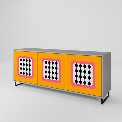 TEARS IN HEAVEN 3-Door Sideboard in Grey Finish