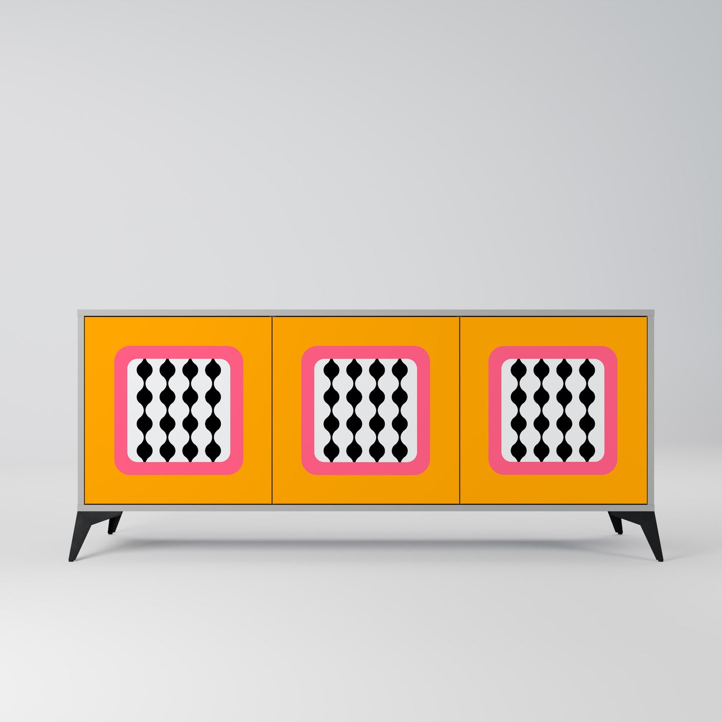 TEARS IN HEAVEN 3-Door Sideboard in Grey Finish