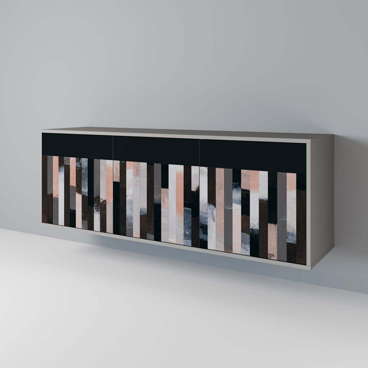 COLLAGE OF RECTANGLES Skänk med tre dörrar