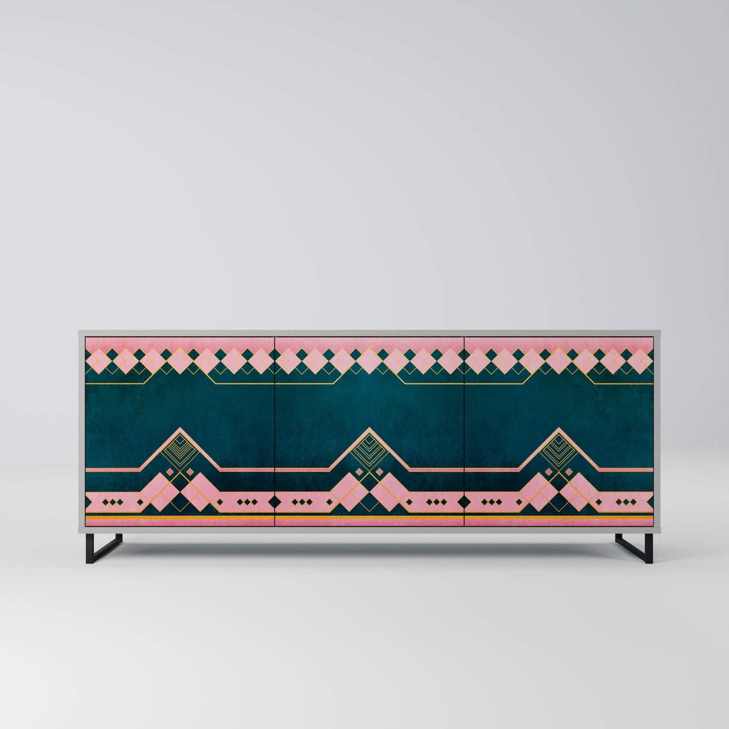 ROYAL COMPOSITION 3-Door Sideboard in Grey Finish