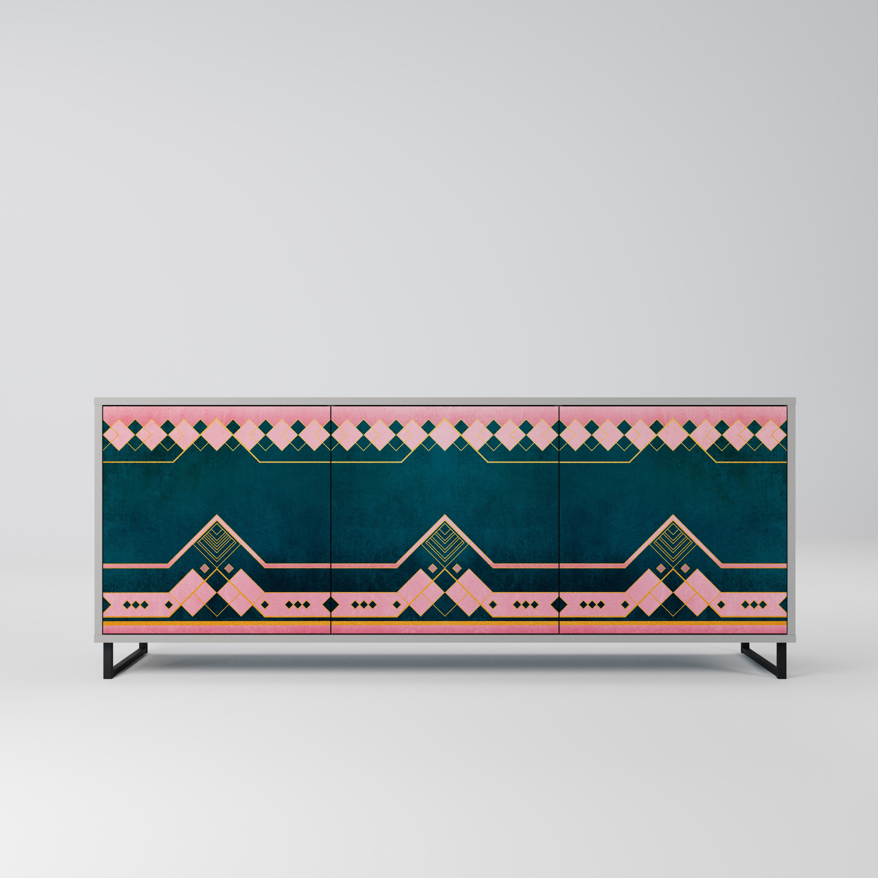 ROYAL COMPOSITION 3-Door Sideboard in Grey Finish
