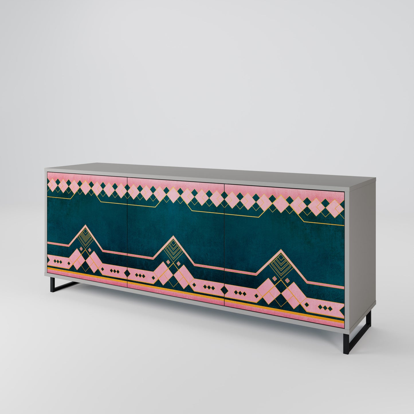 ROYAL COMPOSITION 3-Door Sideboard in Grey Finish
