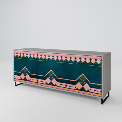 ROYAL COMPOSITION 3-Door Sideboard in Grey Finish