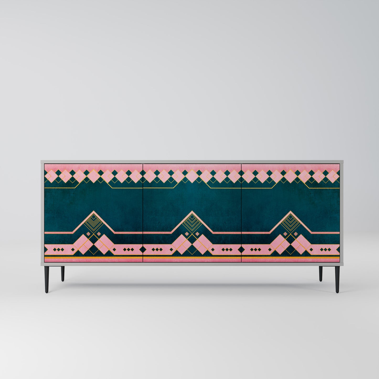 ROYAL COMPOSITION 3-Door Sideboard in Grey Finish