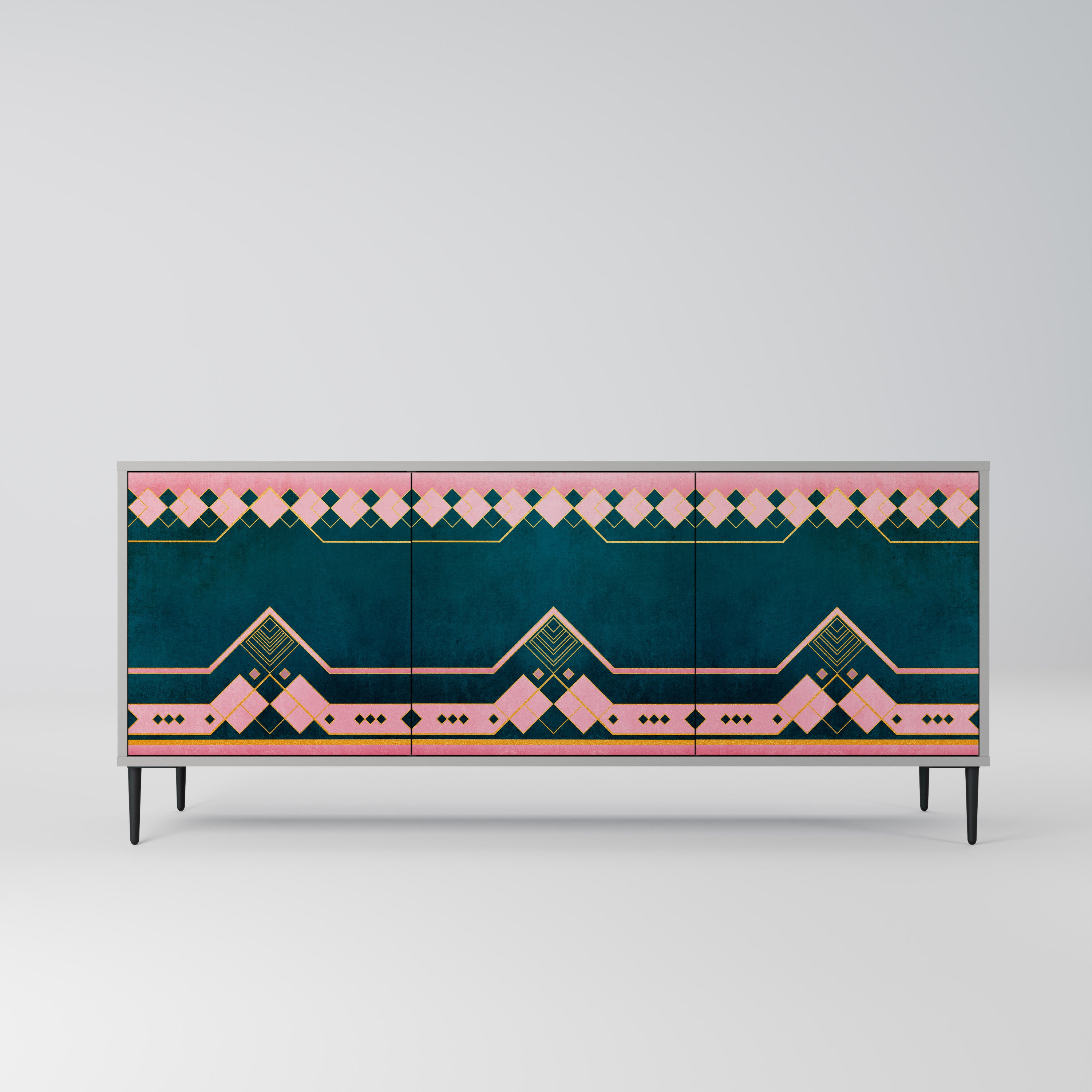 ROYAL COMPOSITION 3-Door Sideboard in Grey Finish