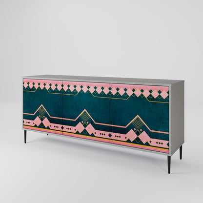 ROYAL COMPOSITION 3-Door Sideboard in Grey Finish