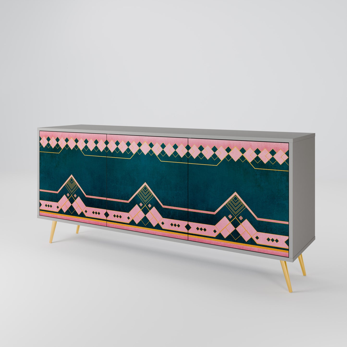 ROYAL COMPOSITION 3-Door Sideboard in Grey Finish