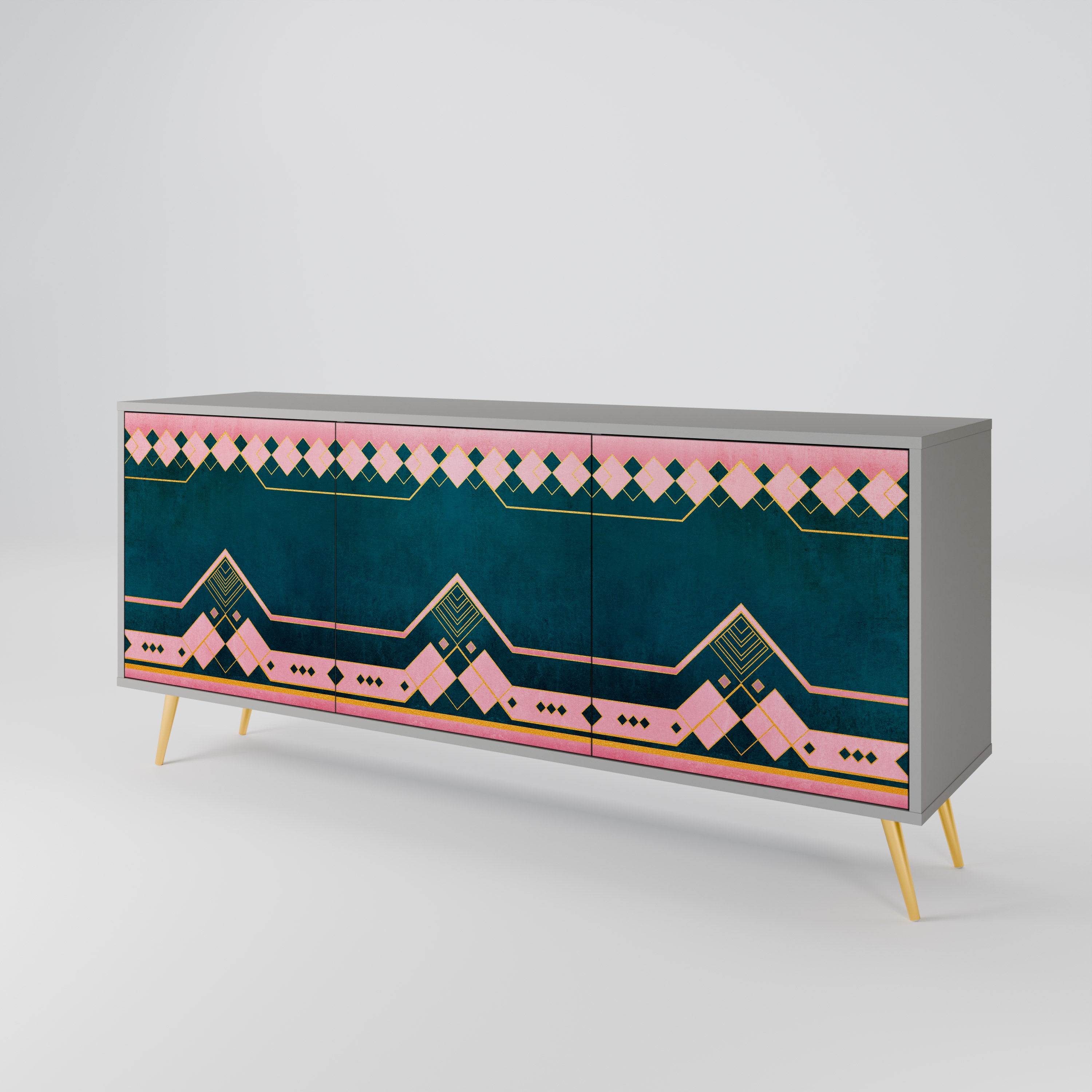 ROYAL COMPOSITION 3-Door Sideboard in Grey Finish