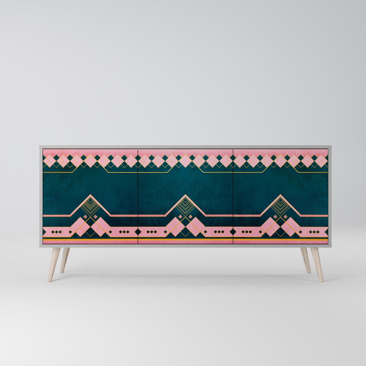 ROYAL COMPOSITION 3-Door Sideboard in Grey Finish