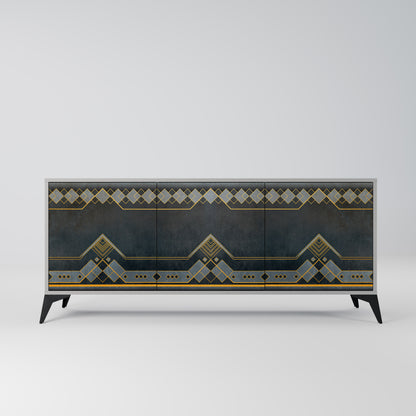 ROYAL ORDINARINESS 3-Door Sideboard in Grey Finish