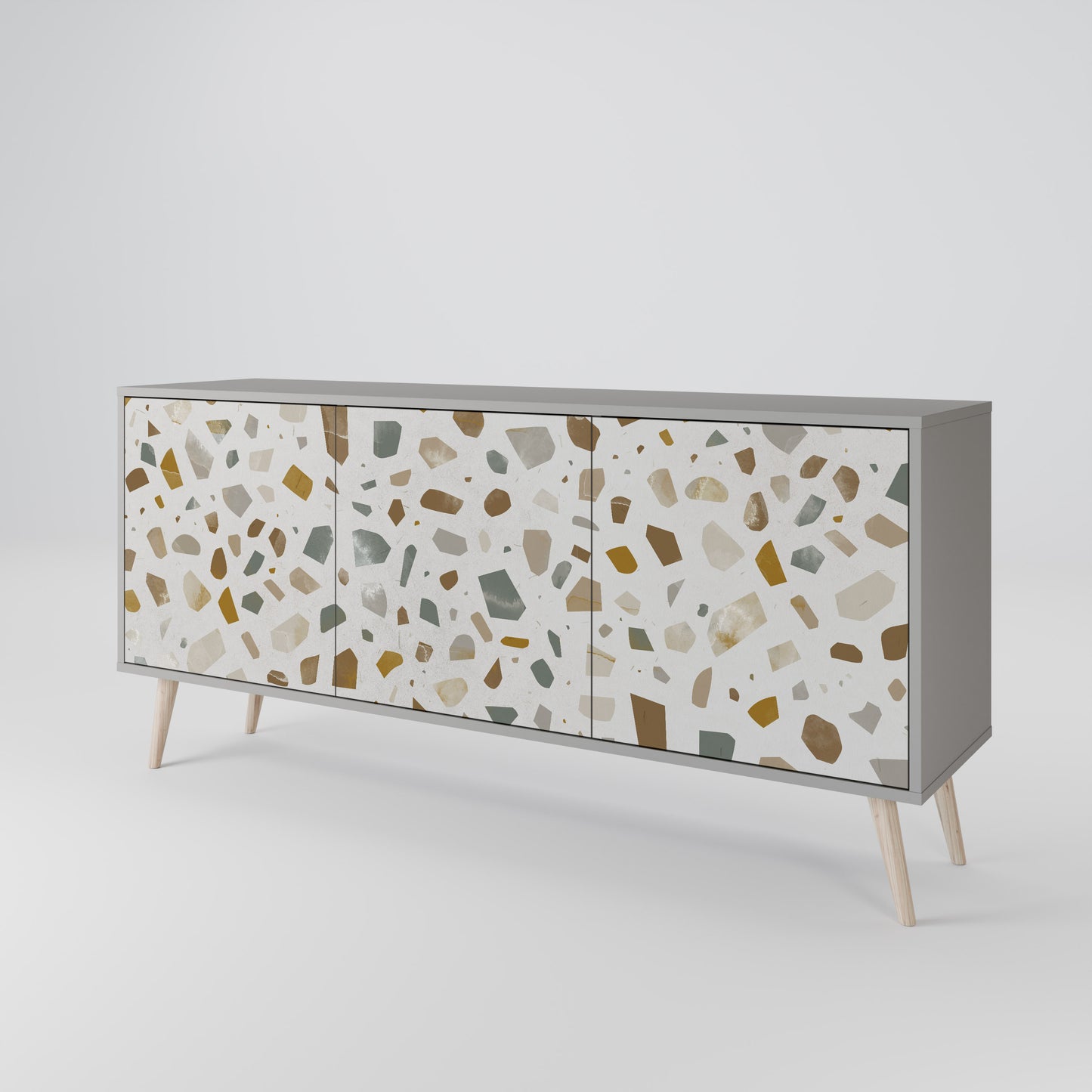 PIECES OF TOMORROW 3-Door Sideboard in Grey Finish