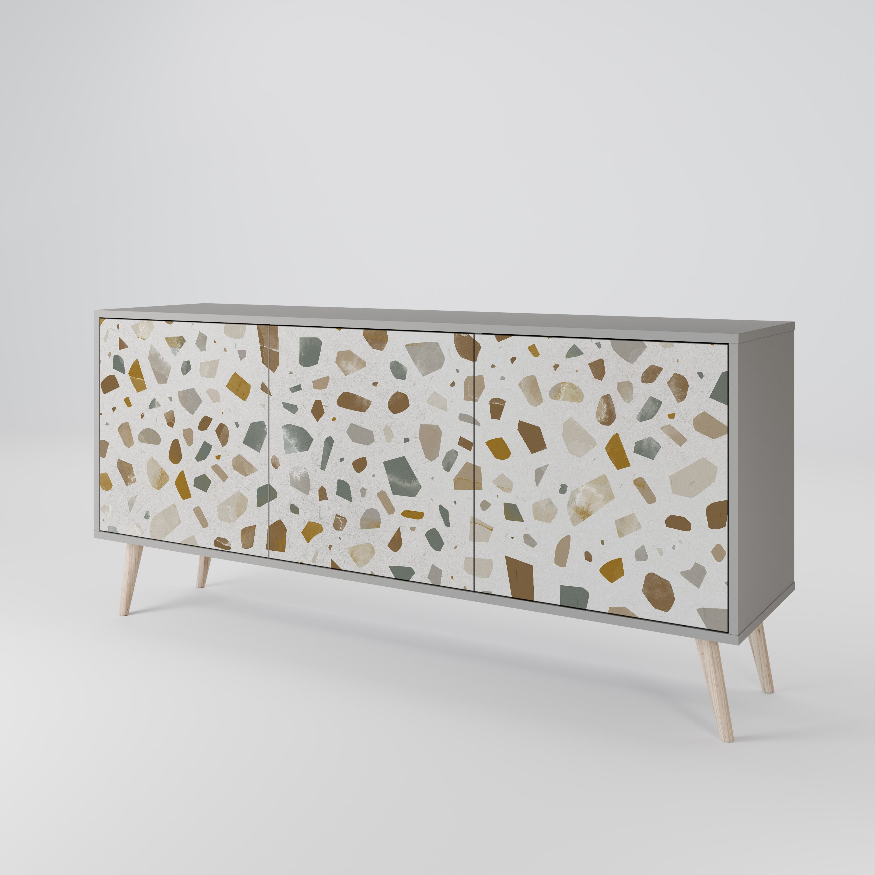 PIECES OF TOMORROW 3-Door Sideboard in Grey Finish