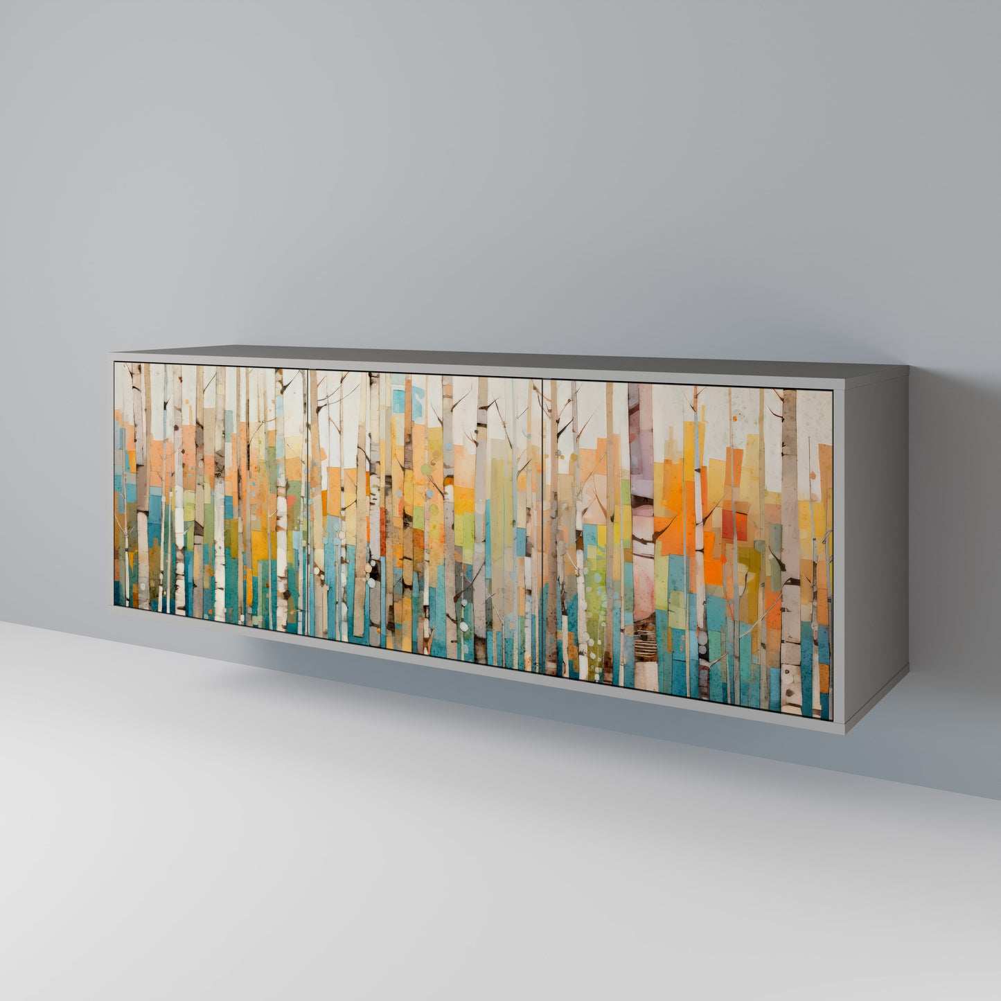 BIRCH KALEIDOSCOPE 3-Door Sideboard in Grey Finish