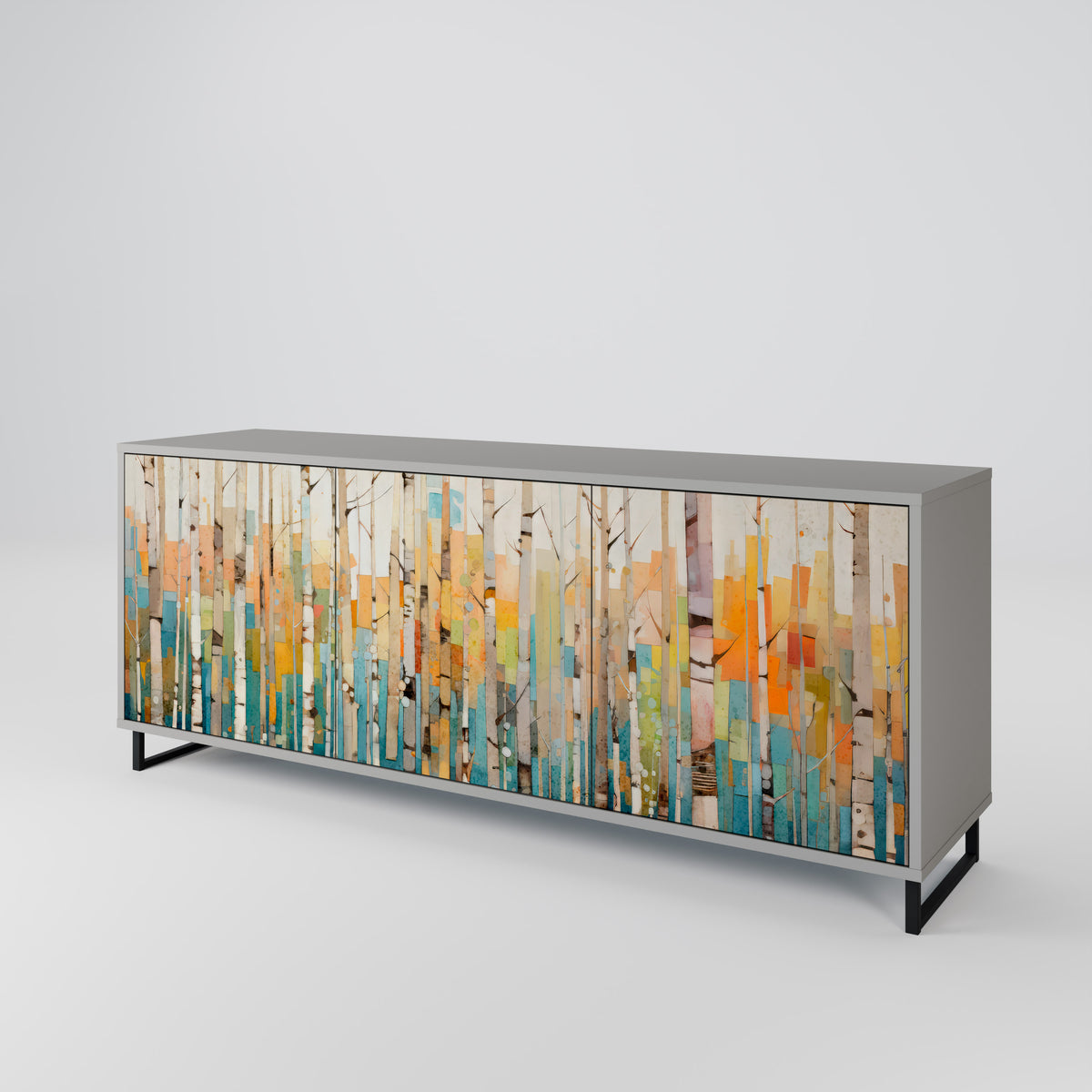 BIRCH KALEIDOSCOPE Skänk med tre dörrar
