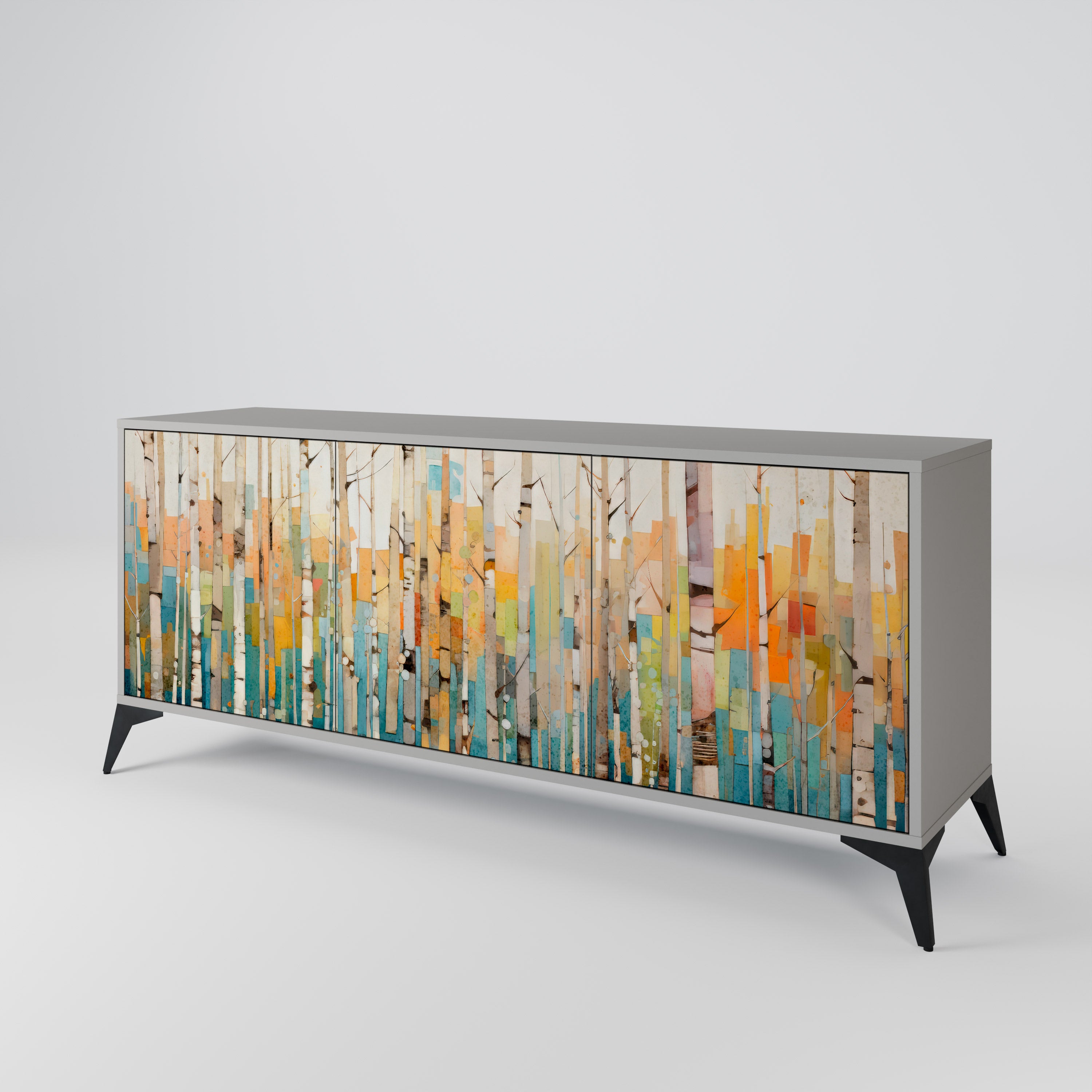 BIRCH KALEIDOSCOPE Skänk med tre dörrar