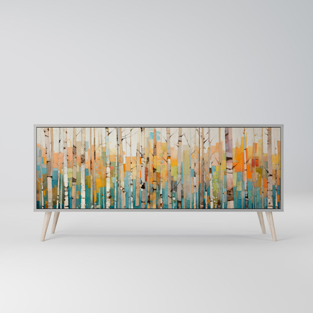 BIRCH KALEIDOSCOPE 3-Door Sideboard in Grey Finish