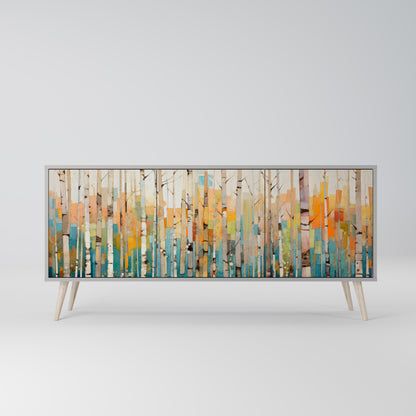 BIRCH KALEIDOSCOPE 3-Door Sideboard in Grey Finish
