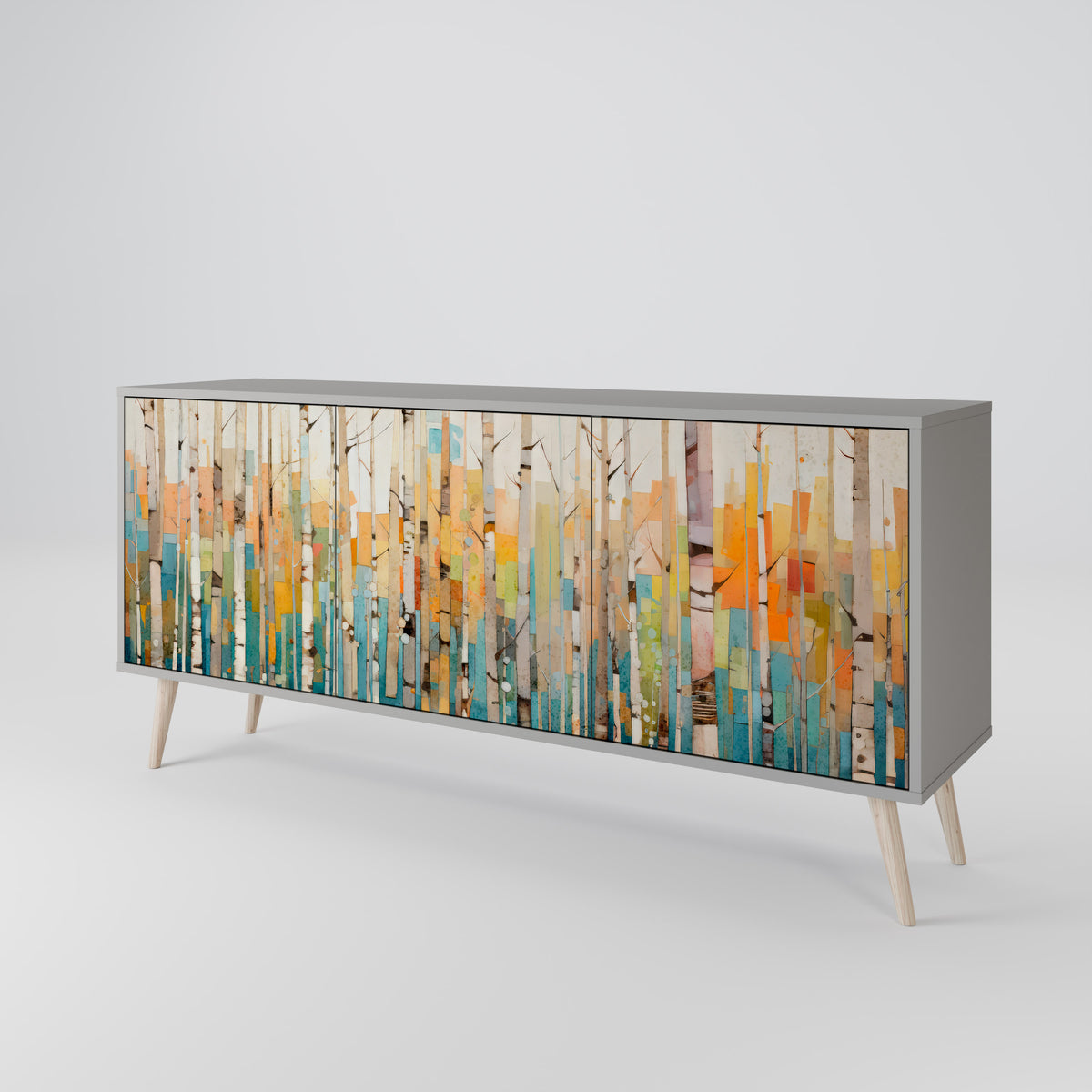 BIRCH KALEIDOSCOPE Skänk med tre dörrar