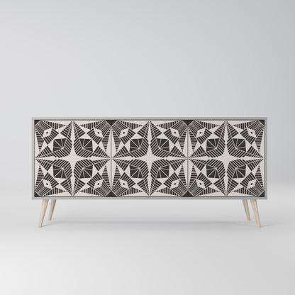 MONOCHROME NEXUS 3-Door Sideboard in Grey Finish