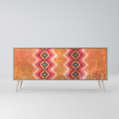 INDIAN FOLK 3-Door Sideboard in Grey Finish