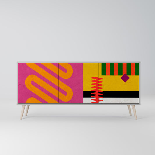 VIVID ART 3-dörrars skänk i grå finish