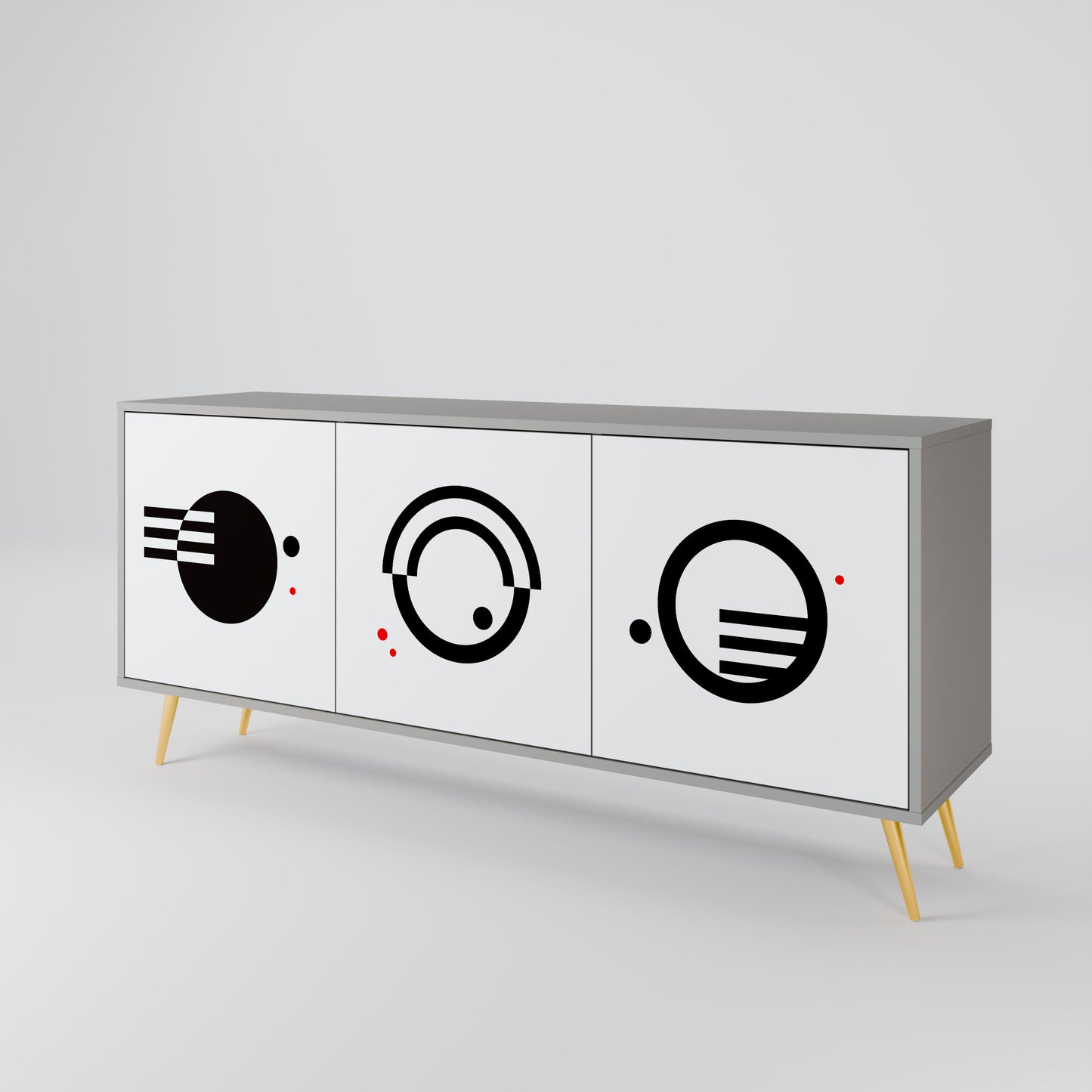 BLACK AND WHITE COMBINATION 3-Door Sideboard