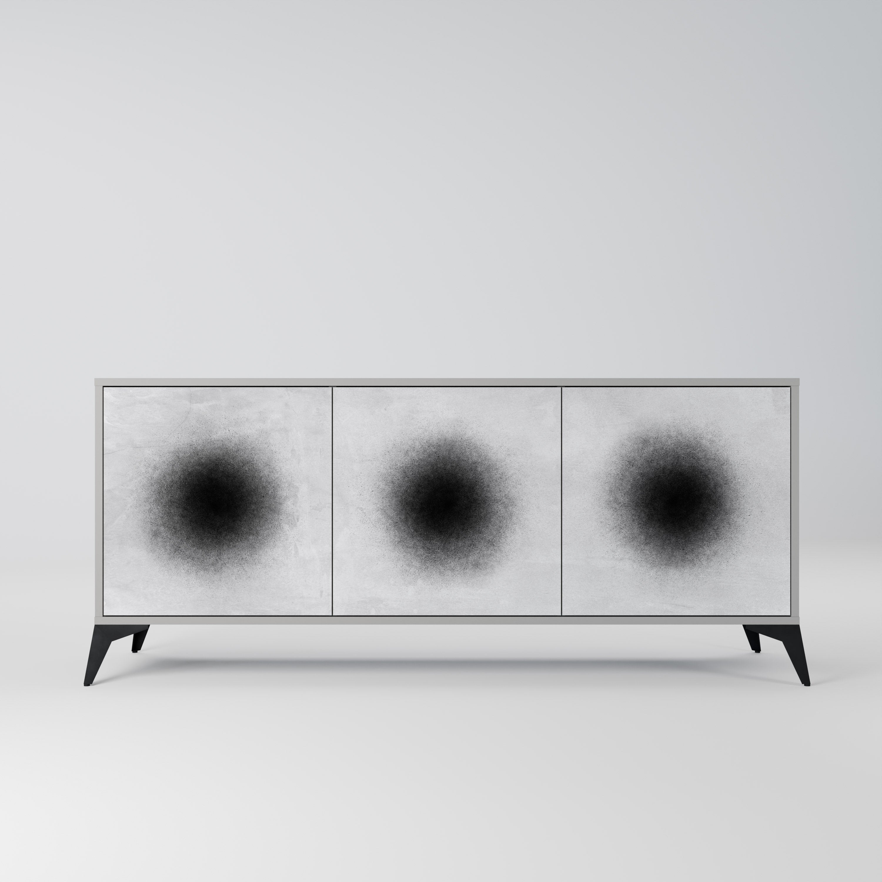 BLACK HOLE 3-Door Sideboard in Grey Finish