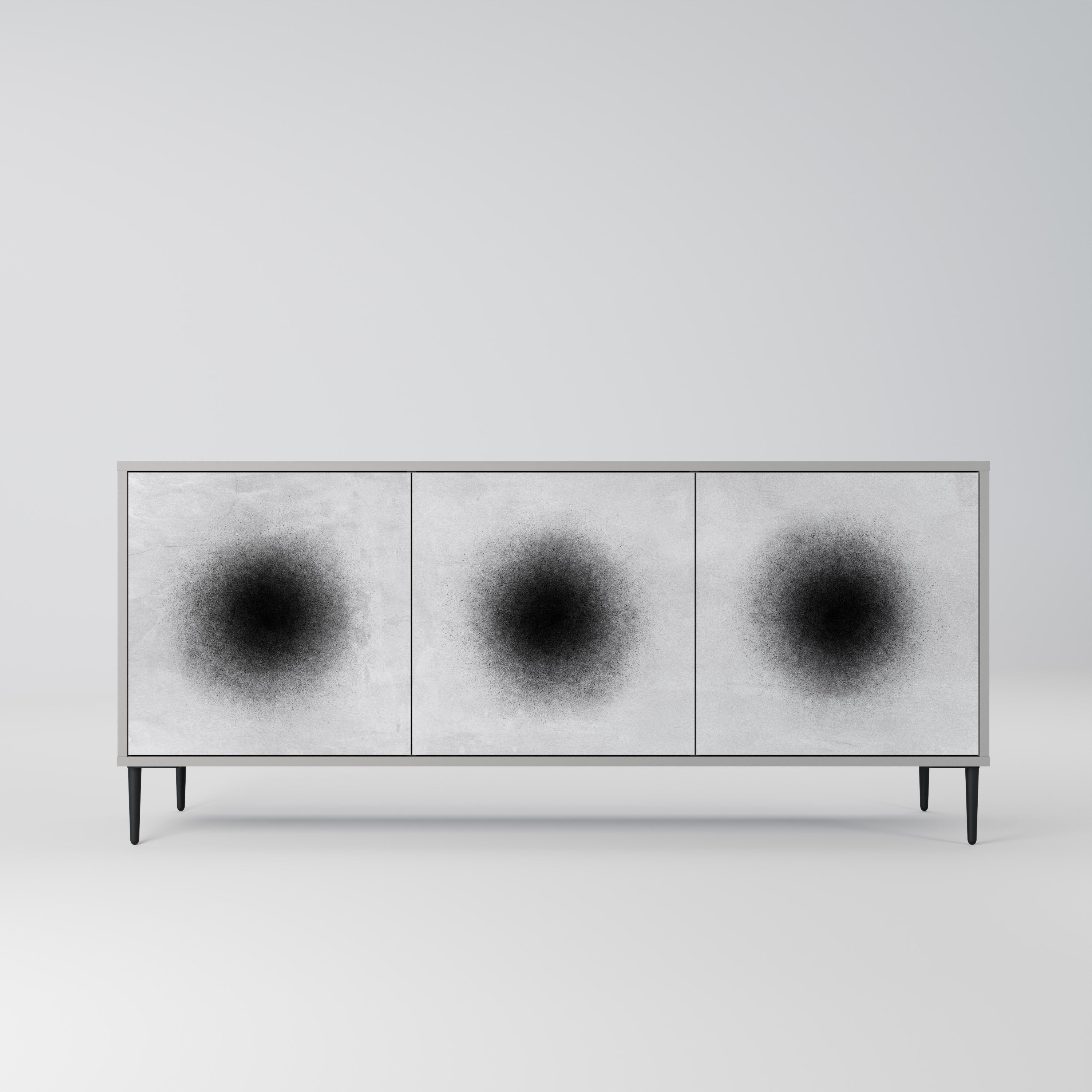 BLACK HOLE 3-Door Sideboard in Grey Finish