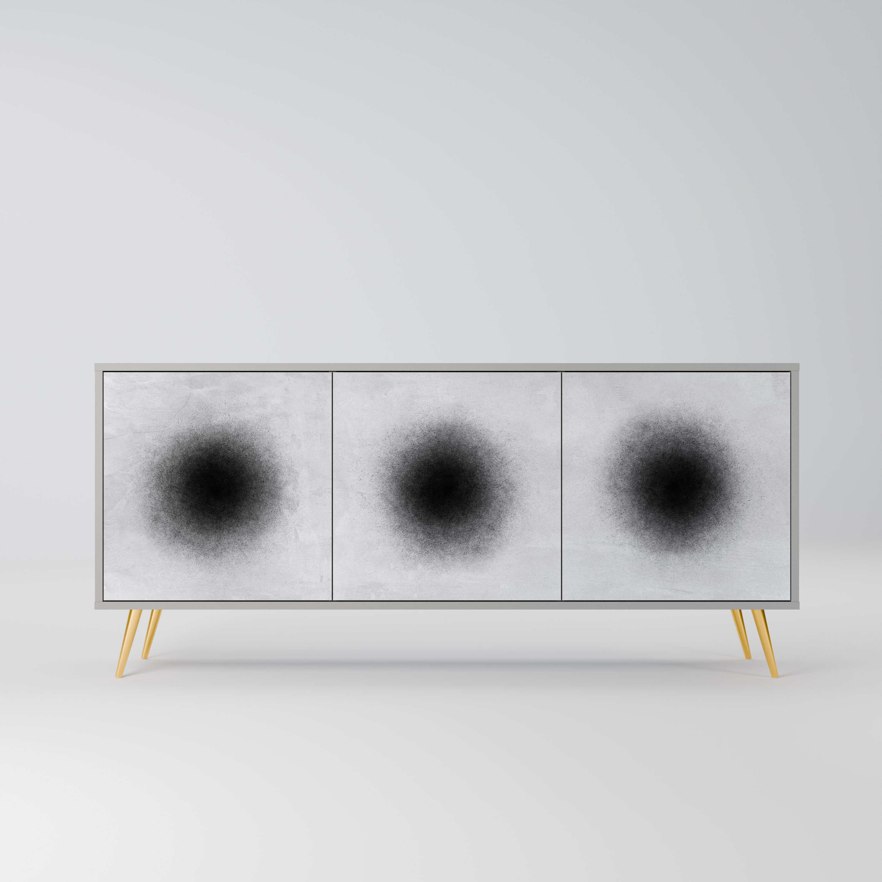 BLACK HOLE 3-Door Sideboard in Grey Finish