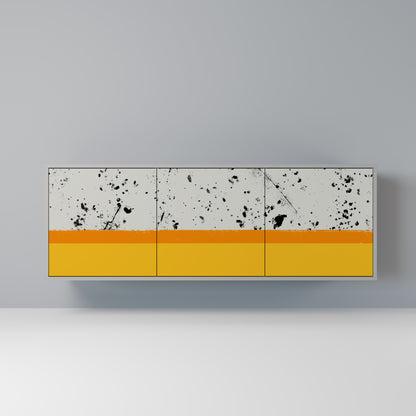 FÄRGAD AV ORANGE 3-dörrars skänk i grå finish