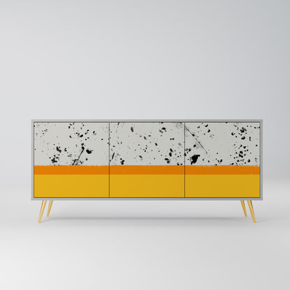 FÄRGAD AV ORANGE 3-dörrars skänk i grå finish