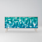 TURQUOISE RECTANGLES 3-Door Sideboard